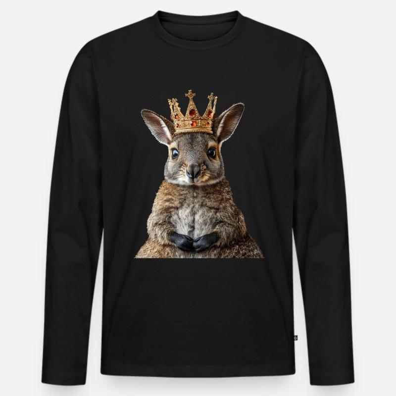 Wallaby - Männer Premium Bio Langarmshirt - Schwarz