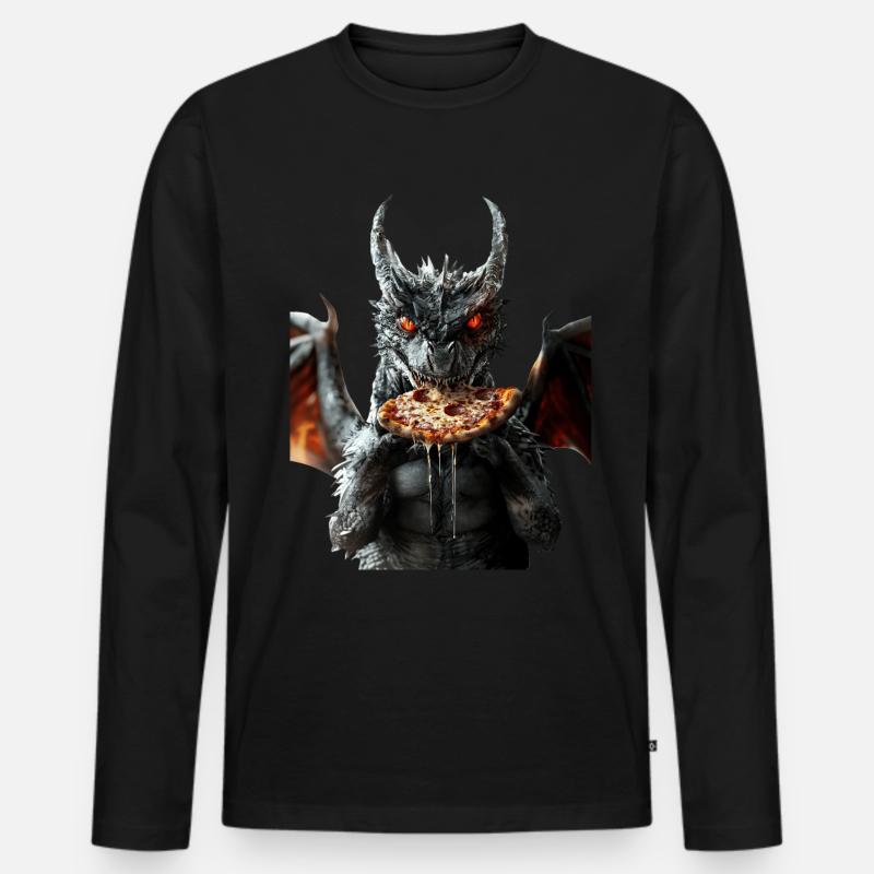 Drachen - Männer Premium Bio Langarmshirt - Schwarz