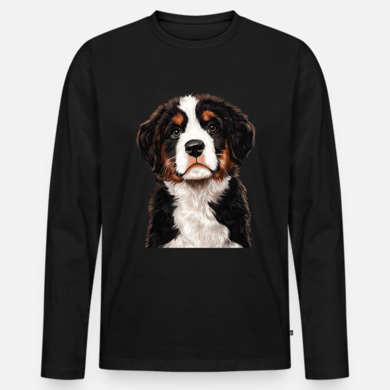 Bernhardiner - Männer Premium Bio Langarmshirt - Schwarz