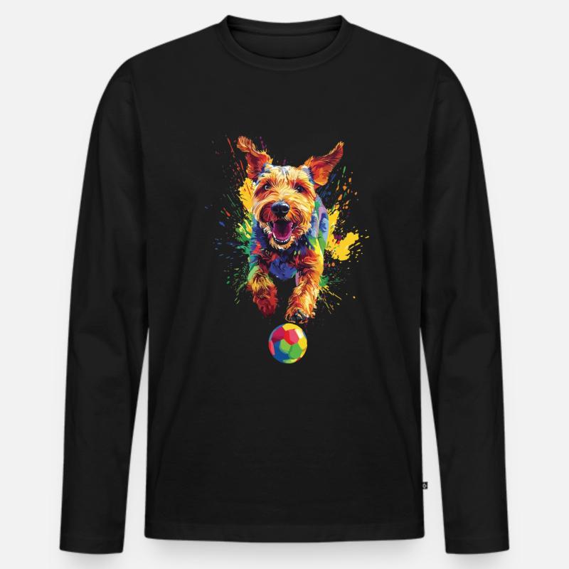 Airedale Terrier - Männer Premium Bio Langarmshirt - Schwarz
