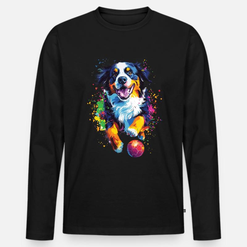 Berner Sennenhund - Männer Premium Bio Langarmshirt - Schwarz