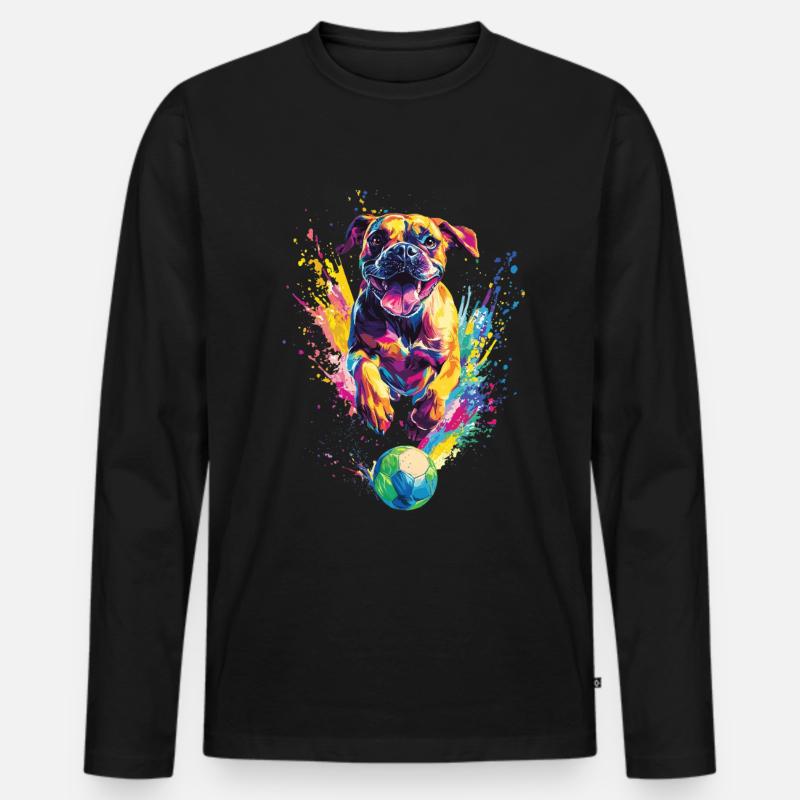 Boxer - Männer Premium Bio Langarmshirt - Schwarz