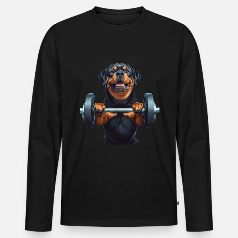Rottweiler - Männer Premium Bio Langarmshirt - Schwarz