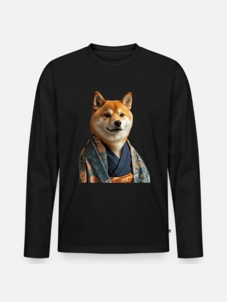 Shiba Inu - Männer Premium Bio Langarmshirt - Schwarz