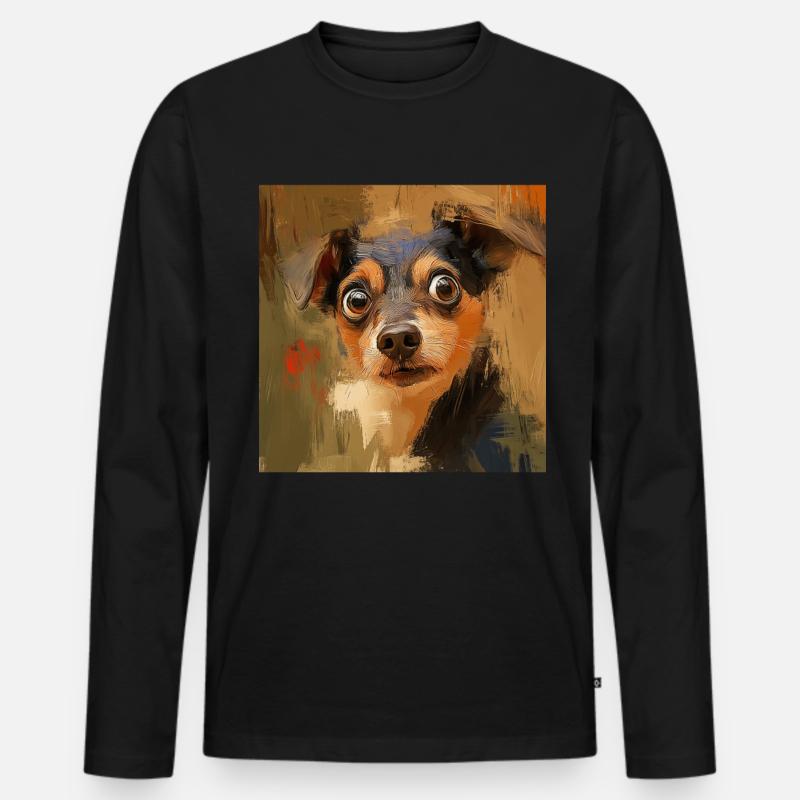 Hund - Männer Premium Bio Langarmshirt - Schwarz