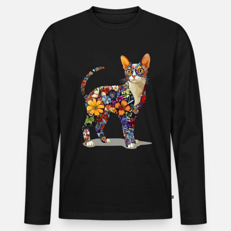 Devon Rex - Männer Premium Bio Langarmshirt - Schwarz