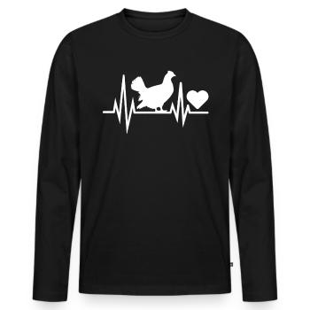 Auerhahn - Männer Premium Bio Langarmshirt - Schwarz - Vorne - Nico (187cm)