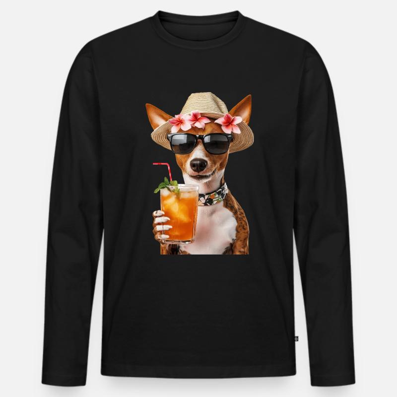 Basenji - Männer Premium Bio Langarmshirt - Schwarz