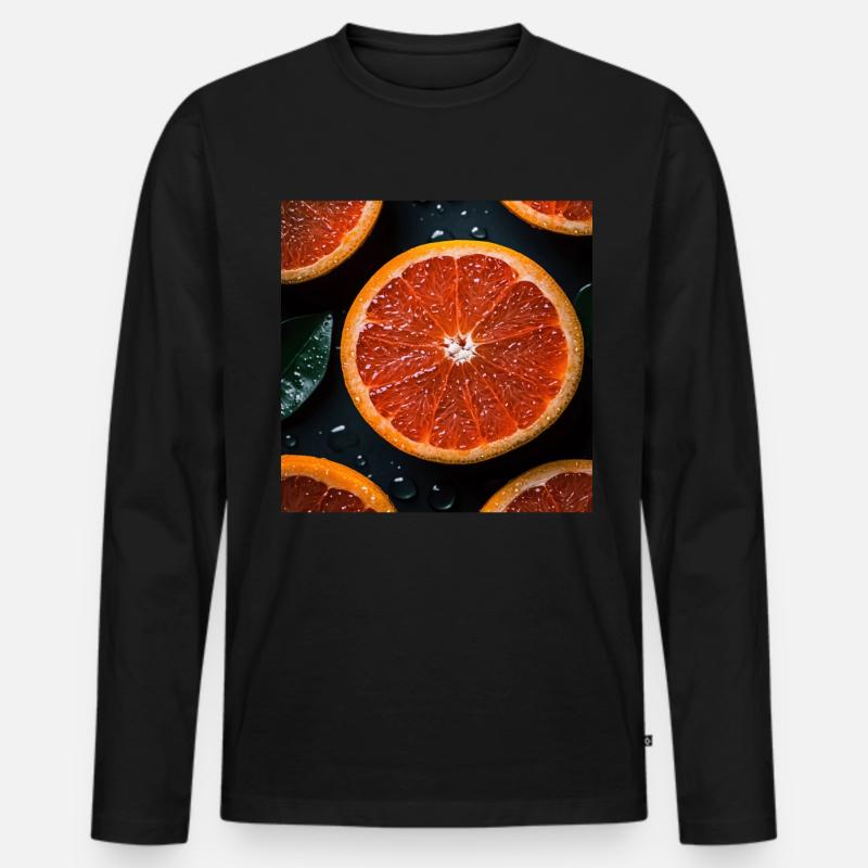 Grapefruit - Männer Premium Bio Langarmshirt - Schwarz