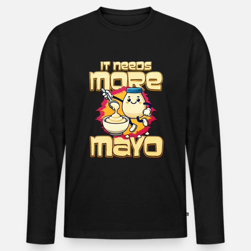 Mayonnaise - Männer Premium Bio Langarmshirt - Schwarz