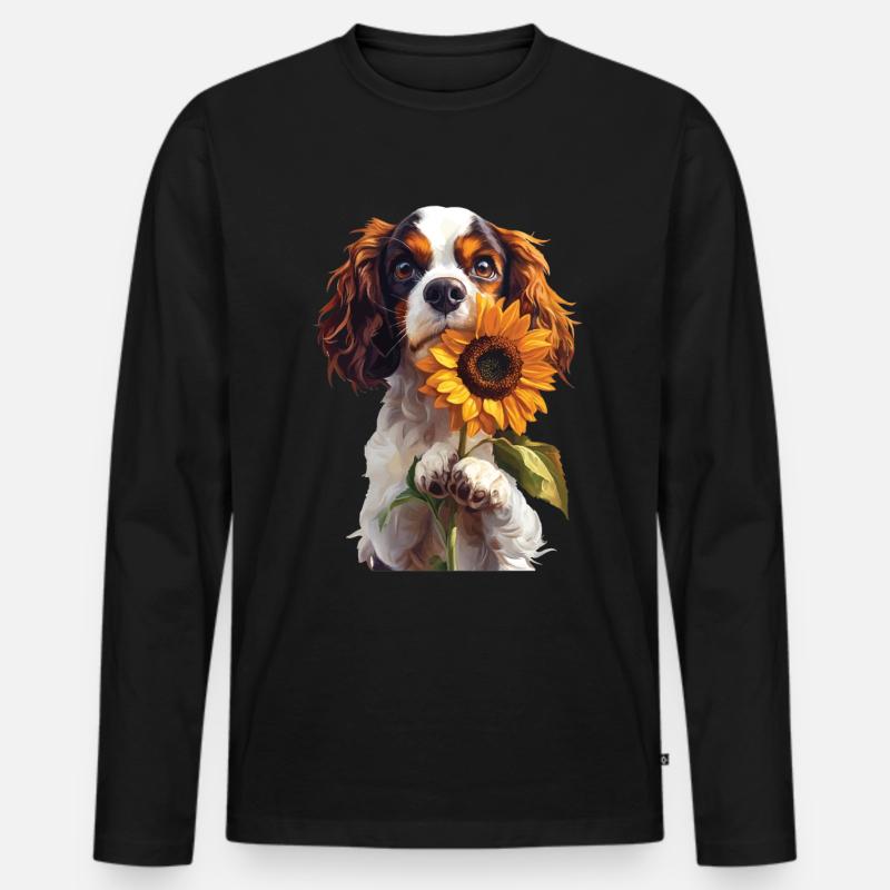 Cavalier King Charles - Männer Premium Bio Langarmshirt - Schwarz
