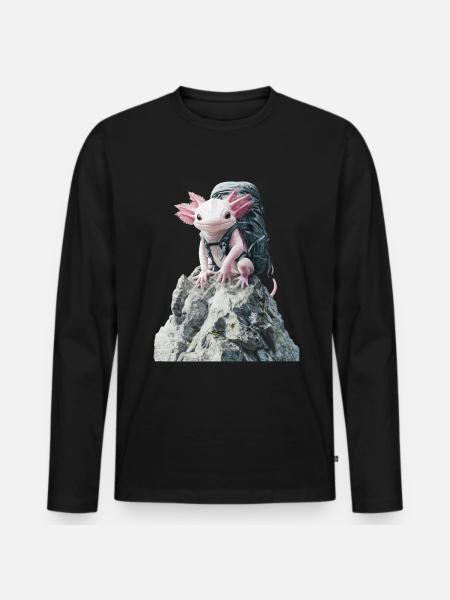 Axolotl - Männer Premium Bio Langarmshirt - Schwarz