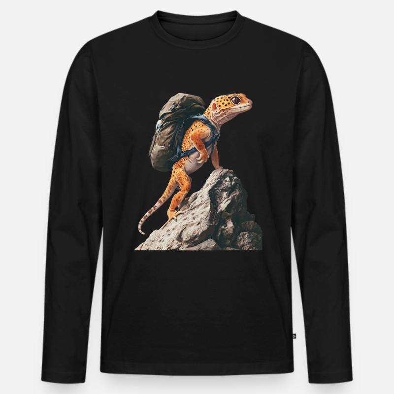 Leopardgecko - Männer Premium Bio Langarmshirt - Schwarz