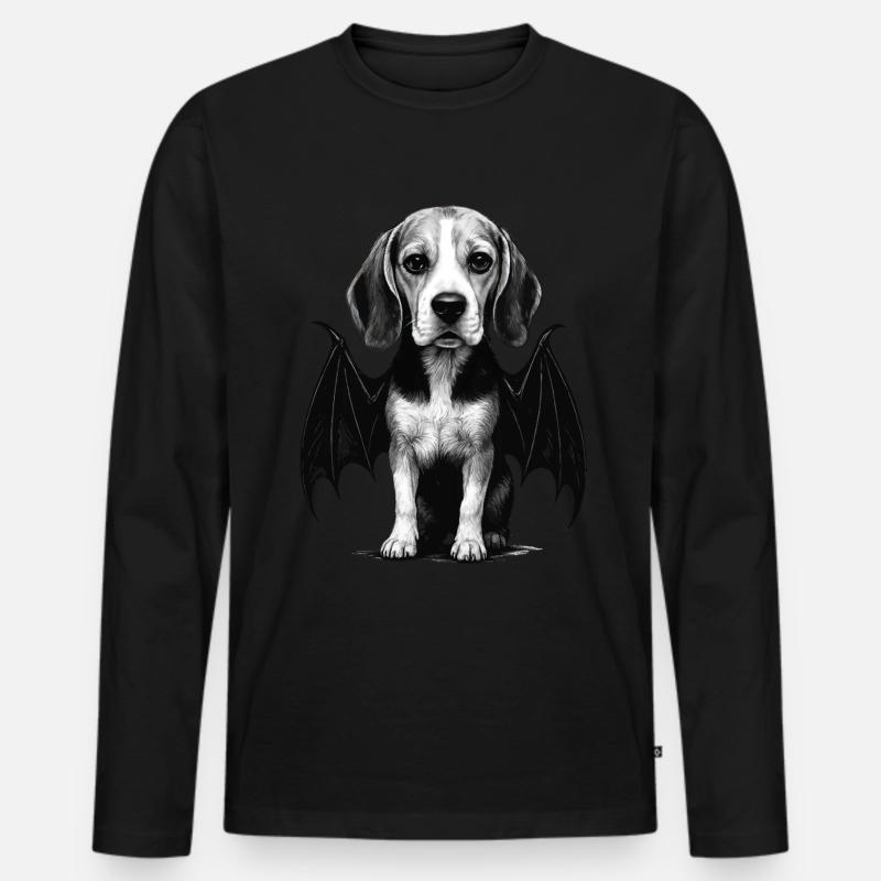 Beagle - Männer Premium Bio Langarmshirt - Schwarz