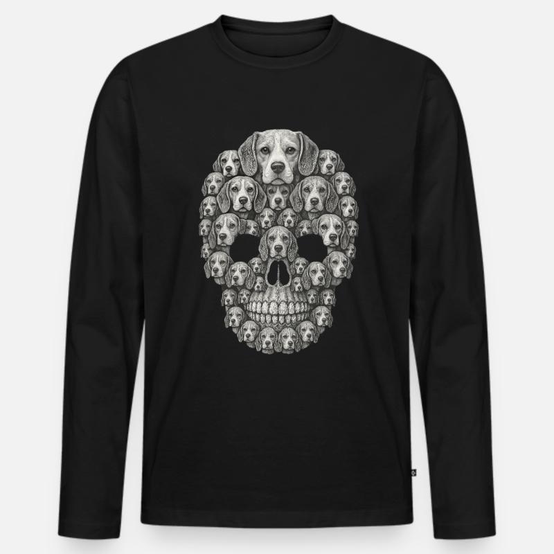 Beagle - Männer Premium Bio Langarmshirt - Schwarz