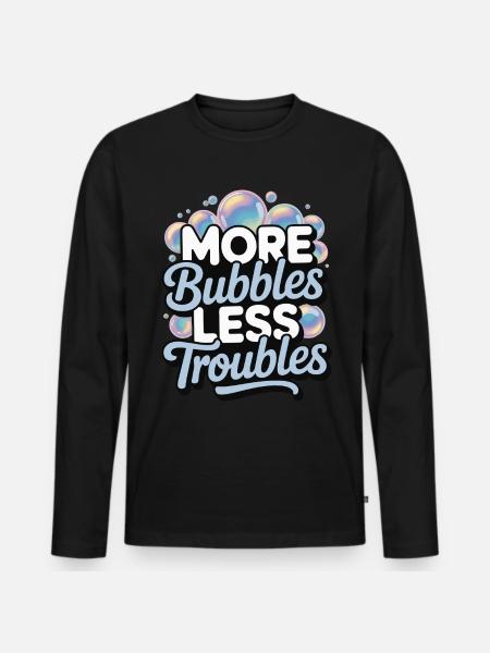 Blasen - Männer Premium Bio Langarmshirt - Schwarz
