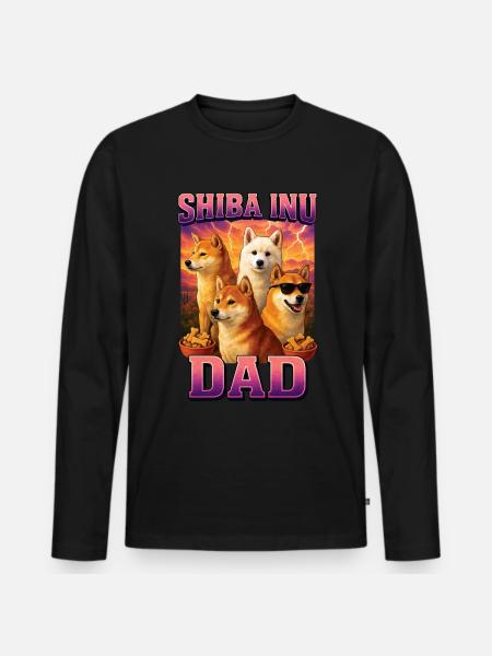 Shiba Inu - Männer Premium Bio Langarmshirt - Schwarz