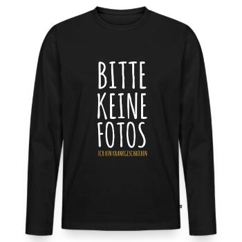 Keine Fotos Ich Bin Krankgeschrieben Festival Büro - Männer Premium Bio Langarmshirt - Schwarz - Vorne - Nico (187cm)