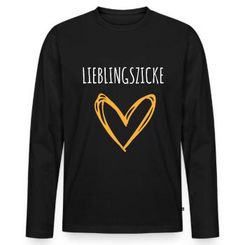 Lieblingszicke Paar LGBTQ Pärchen Gay Paar - Männer Premium Bio Langarmshirt - Schwarz - Vorne - Nico (187cm)