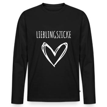 Lieblingszicke Paar LGBTQ Pärchen Gay Paar - Männer Premium Bio Langarmshirt - Schwarz - Vorne - Nico (187cm)