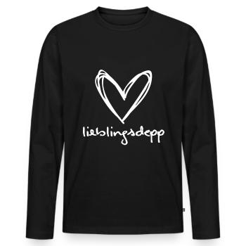 Lieblingsdepp Paar LGBTQ Pärchen Gay Paar - Männer Premium Bio Langarmshirt - Schwarz - Vorne - Nico (187cm)