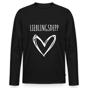 Lieblingsdepp Paar LGBTQ Pärchen Gay Paar - Männer Premium Bio Langarmshirt - Schwarz - Vorne - Nico (187cm)