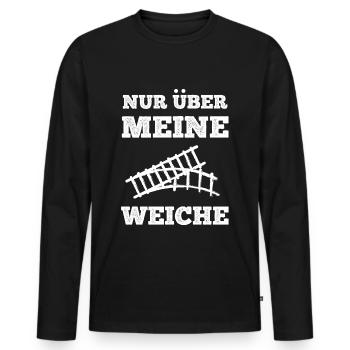 Eisenbahn Lokführer Modellbau Zugführer Lokomotive - Männer Premium Bio Langarmshirt - Schwarz - Vorne - Nico (187cm)