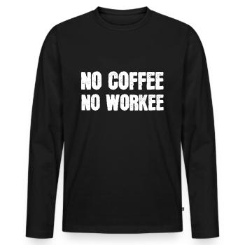 Matin Grouch Coffee Lovers Coffee Home Office Uni - T-shirt manches longues Premium bio Homme - noir - Devant - Nico (187cm)