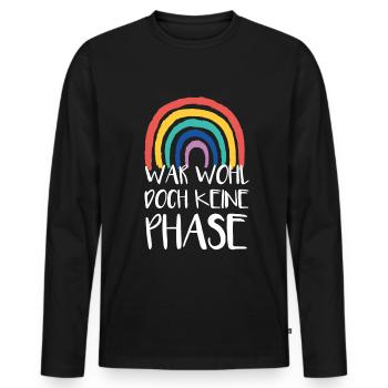 Was probably not a phase gay LGBTQ rainbow - Men's Premium Organic Long Sleeve Shirt - black - Front - Nico (187cm)