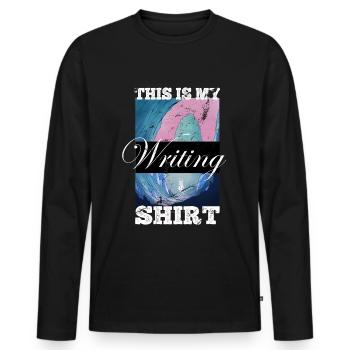 This is my writing shirt writer writer - Men's Premium Organic Long Sleeve Shirt - black - Front - Nico (187cm)