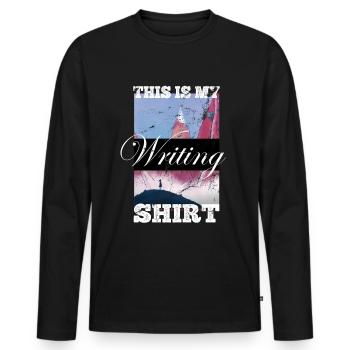 This is my writing shirt writer writer - Men's Premium Organic Long Sleeve Shirt - black - Front - Nico (187cm)