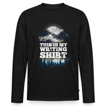 This is my writing shirt writer writer - Men's Premium Organic Long Sleeve Shirt - black - Front - Nico (187cm)