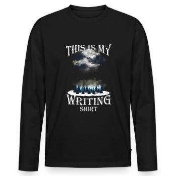 This is my writing shirt writer writer - Men's Premium Organic Long Sleeve Shirt - black - Front - Nico (187cm)