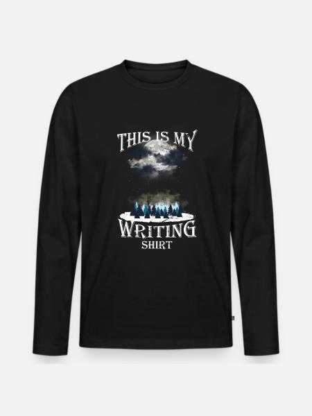 This is my writing Shirt Autor Schriftsteller - Männer Premium Bio Langarmshirt - Schwarz