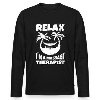 Relax Im A Massage TherapistPhysiotherapeut Arzt - Männer Premium Bio Langarmshirt - Schwarz - Vorne - Nico (187cm)