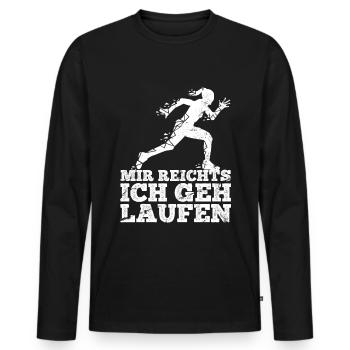 Mir Reichts Ich Geh Laufen Damen Läuferin Joggen - Männer Premium Bio Langarmshirt - Schwarz - Vorne - Nico (187cm)