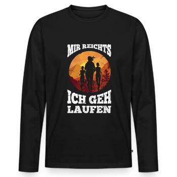 Mir Reichts Ich Geh Laufen Damen Läuferin Joggen - Männer Premium Bio Langarmshirt - Schwarz - Vorne - Nico (187cm)