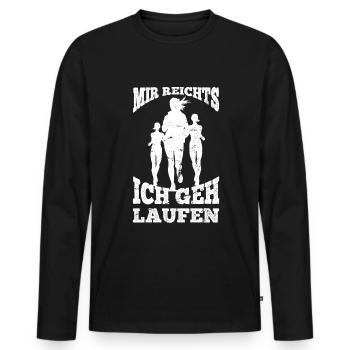 Mir Reichts Ich Geh Laufen Damen Läuferin Joggen - Männer Premium Bio Langarmshirt - Schwarz - Vorne - Nico (187cm)