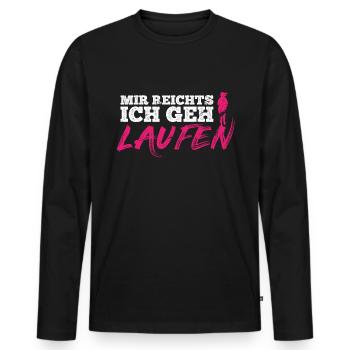 Mir Reichts Ich Geh Laufen Damen Läuferin Joggen - Männer Premium Bio Langarmshirt - Schwarz - Vorne - Nico (187cm)