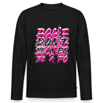 Be human Respekt Abstrakt Vaporwave Trance - Männer Premium Bio Langarmshirt - Schwarz - Vorne - Nico (187cm)