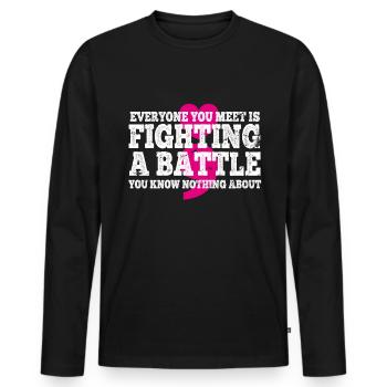 Santé mentale Dépression Motivation Anxiété Rêve - T-shirt manches longues Premium bio Homme - noir - Devant - Nico (187cm)