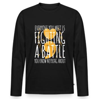 Santé mentale Dépression Motivation Anxiété Rêve - T-shirt manches longues Premium bio Homme - noir - Devant - Nico (187cm)