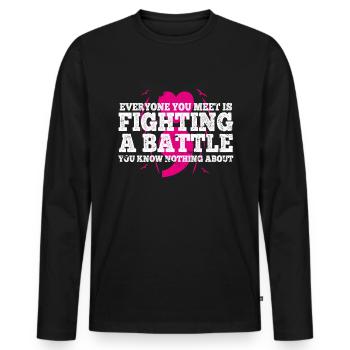 Santé mentale Dépression Motivation Anxiété Rêve - T-shirt manches longues Premium bio Homme - noir - Devant - Nico (187cm)