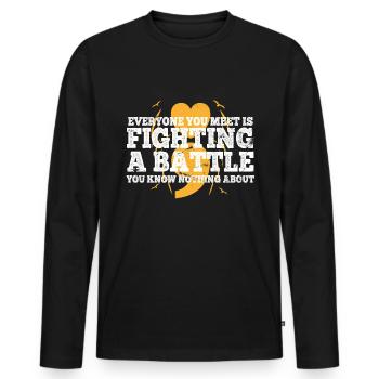Santé mentale Dépression Motivation Anxiété Rêve - T-shirt manches longues Premium bio Homme - noir - Devant - Nico (187cm)