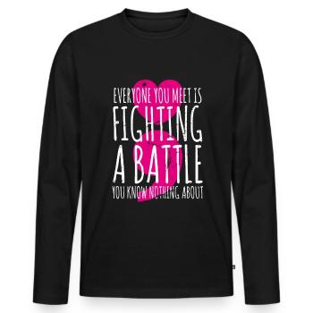 Santé mentale Dépression Motivation Anxiété Rêve - T-shirt manches longues Premium bio Homme - noir - Devant - Nico (187cm)