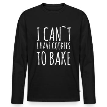 Chocolate Chip Cookie Bäckerei Backen Bäcker - Männer Premium Bio Langarmshirt - Schwarz - Vorne - Nico (187cm)