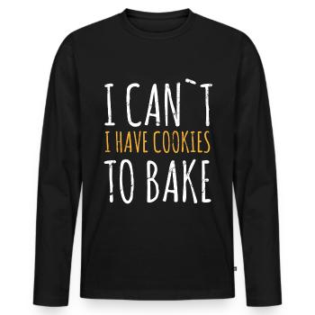 Chocolate Chip Cookie Bäckerei Backen Bäcker - Männer Premium Bio Langarmshirt - Schwarz - Vorne - Nico (187cm)