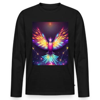 Geometric Phoenix Bird Polygon Abstract Mystical - Men's Premium Organic Long Sleeve Shirt - black - Front - Nico (187cm)