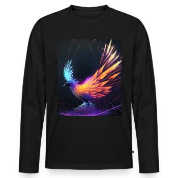 Geometric Phoenix Bird Polygon Abstract Mystical - Men's Premium Organic Long Sleeve Shirt - black - Front - Nico (187cm)