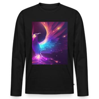 Geometric Phoenix Bird Polygon Abstract Mystical - Men's Premium Organic Long Sleeve Shirt - black - Front - Nico (187cm)